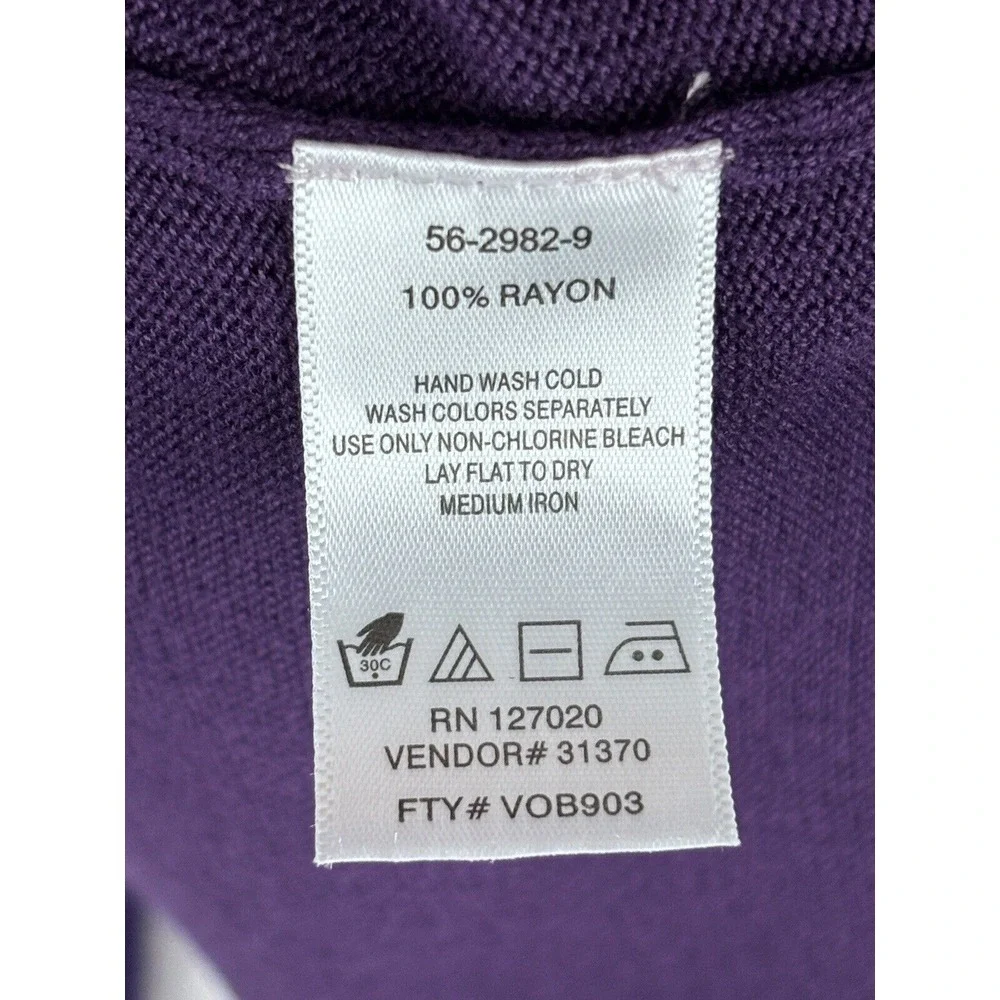 Chadwick's Women's Rayon Cowl Neck Purple Sweater Long Sleeve Size‎ XL